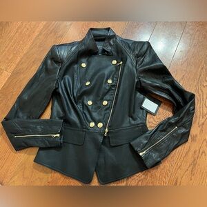 Robert Rodriguez Mixed Media Leather Black Double-Breasted Women's Jacket NWTs